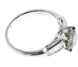 Fancy Dark Greenish Gray Round Brilliant Diamond Engagement Ring, Platinum