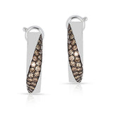 Mauboussin Champagne Diamond Pave Earrings, 18 Karat White Gold