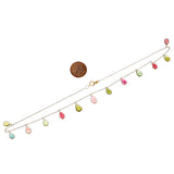 Pear Shape Gemstone with Drops, 18k