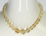 Genuine & Natural Large Citrine Round Faceted Beads Necklace