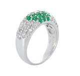 Round Emerald and Diamond Cocktail Ring, Platinum