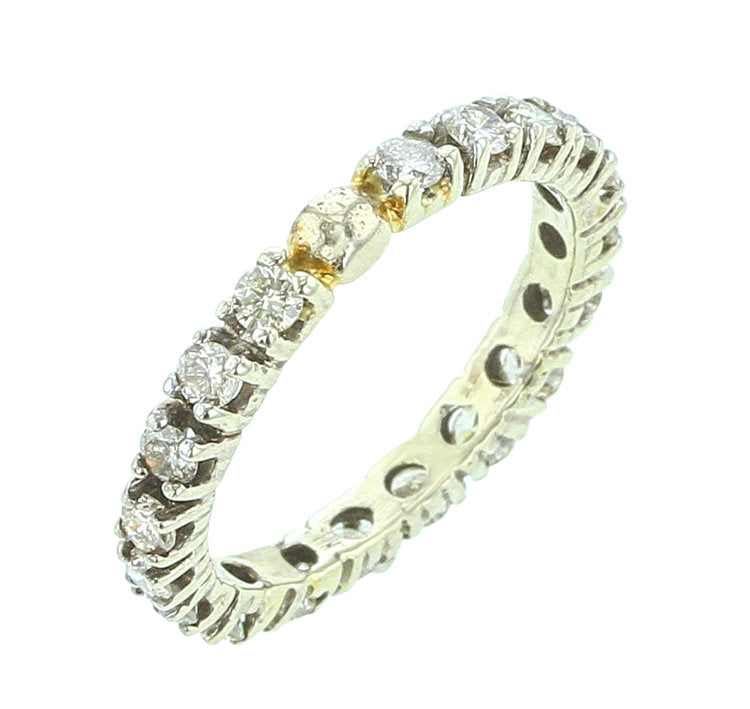 Round White Diamond Band, 14K White Gold