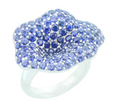 Stylish Floral Blue Sapphire Ring- Part of Jewelry Set