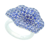Stylish Floral Blue Sapphire Ring- Part of Jewelry Set
