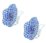 Stylish Floral Blue Sapphire Earrings- Part of Jewelry Set