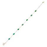Oval Genuine Emerald 18k Yellow Gold Bracelet