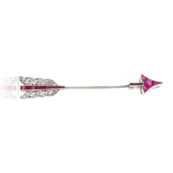 Van Cleef & Arpels Ruby and Diamond Arrow Pin, 18K Gold