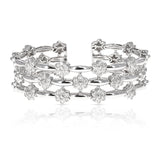 2.75 ct. Diamond Floral Expandable Bangle Cuff, 18 Karat White Gold
