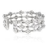 2.75 ct. Diamond Floral Expandable Bangle Cuff, 18 Karat White Gold