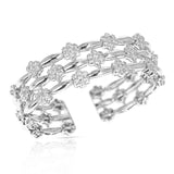 2.75 ct. Diamond Floral Expandable Bangle Cuff, 18 Karat White Gold