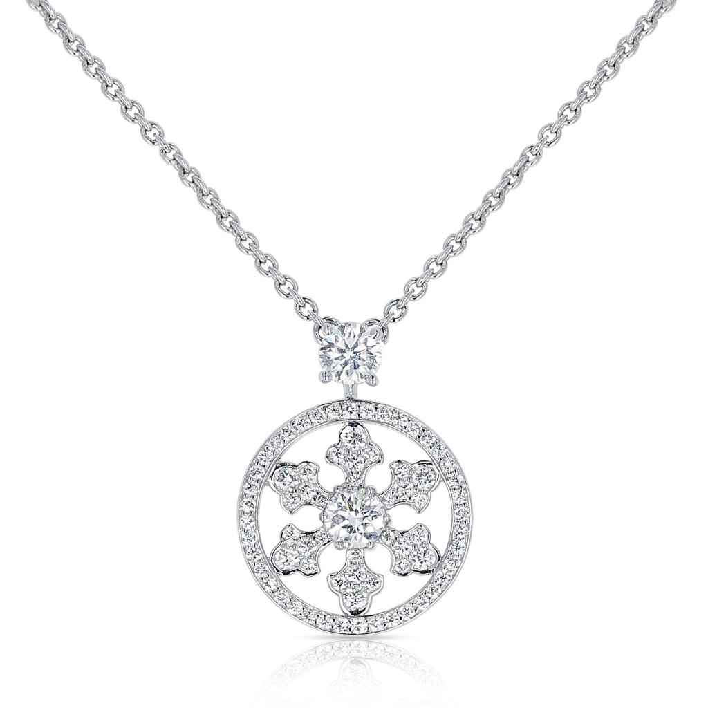 Shimmering Snowflake Diamond Pendant