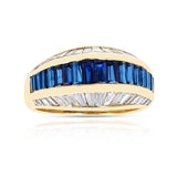 Cartier Sapphire and Diamond Baguette Ring, 18K