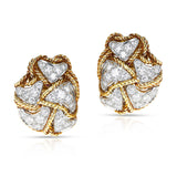 1960's Cartier 3.25 carats Diamond Cocktail Earrings in 18K Yellow Gold