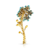 Van Cleef & Arpels Turquoise and Diamond Flower Brooch