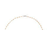 Orange Sapphire Wire Wrap Necklace, White Gold