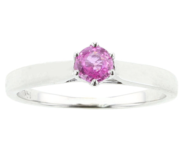 Pink Sapphire Ring, 14K White Gold