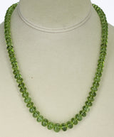 Peridot Beads Necklace with Tsavorite Clasp, 18K White