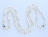 Pearl Beads Necklace with Diamond Discs