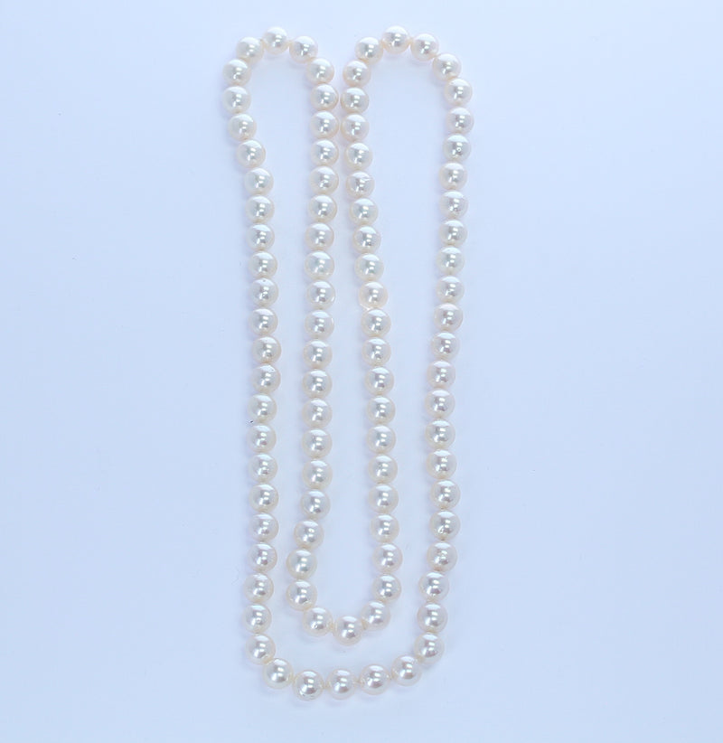 8MM Pearl Beads Necklace with Pearl Clasp