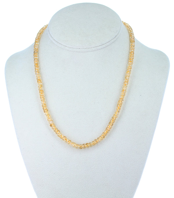 Genuine & Natural Citrine Faceted Beads Necklace