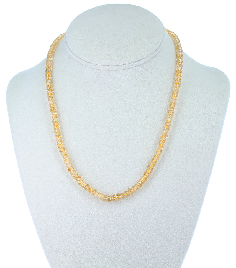 Genuine & Natural Citrine Faceted Beads Necklace