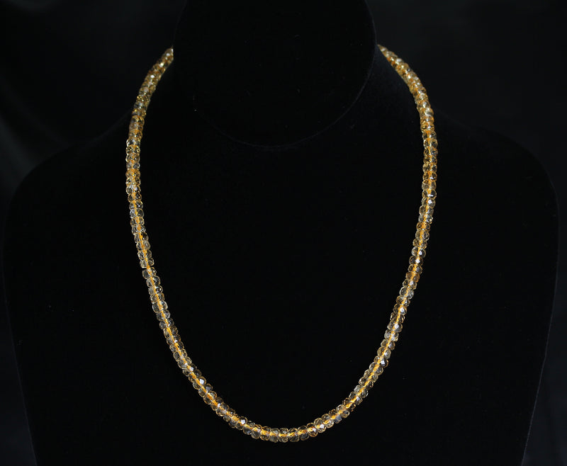 Genuine & Natural Citrine Faceted Beads Necklace