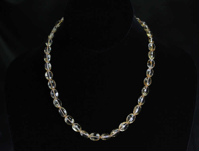 Genuine & Natural Fine Oval Citrine Faceted Beads Necklace