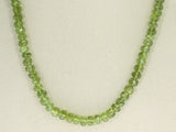 Genuine Faceted 7MM Peridot Beads Necklace- Sterling Silver Clasp