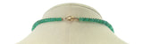 Genuine & Natural & Fine Strand of Emerald Plain Beads Necklace, 14K Yellow Gold