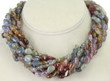 Genuine & Natural Earthy Multi-Sapphire Tumbled Beads Choker Necklace