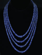 Genuine & Natural Necklace of Fine Blue Sapphire Faceted Beads
