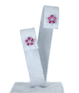 18K Genuine and Natural Ruby and Diamond Floral Earrings