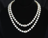 Pearl Beads Necklace with Diamond Discs