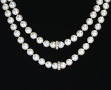 Pearl Beads Necklace with Diamond Discs