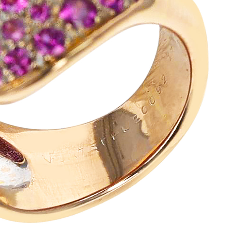 Van Cleef & Arpels 6.10 ct. Pink Sapphire Swerve Cocktail Ring, 18K Rose Gold