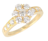 Van Cleef & Arpels 1.25 Carat Diamond Yellow Gold One Row Fleurette Ring