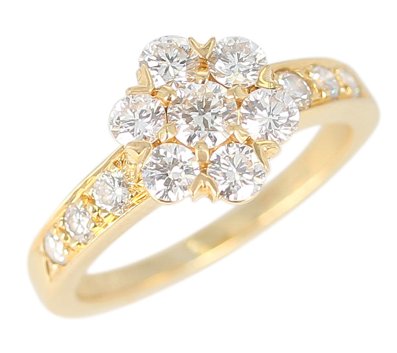 Van Cleef & Arpels 1.25 Carat Diamond Yellow Gold One Row Fleurette Ring