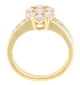 Van Cleef & Arpels 1.25 Carat Diamond Yellow Gold One Row Fleurette Ring