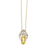 GIA Certified 9.35 carat No Heat Ceylon Yellow Sapphire and Diamond Pendant, 18K Yellow Gold