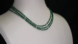 Genuine & Natural Emerald Faceted Beads Necklace with Pearls, 14 Karat