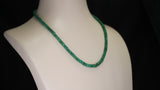 130 Carat Genuine and Natural Fine Strand of Emerald Smooth Beads Necklace, 18 Karat Yellow Gold Clasp