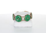 GIA Certified Natural, No Heat Jade Bracelet, 14 Karat Rose Gold