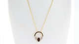 Large Oval Garnet and Diamond Convertible Ring/Pendant, 18K