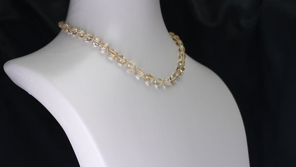 Genuine & Natural Fine Oval Citrine Faceted Beads Necklace