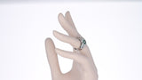 Three Floral Emerald and Diamond Ring, Platinum