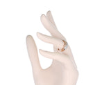 Double Row Rose Gold Rope Ring with Diamonds, 14K Gold