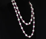 South Sea Pearl, Pink Sapphire, and Diamond & Gold Roundels Beads Necklace