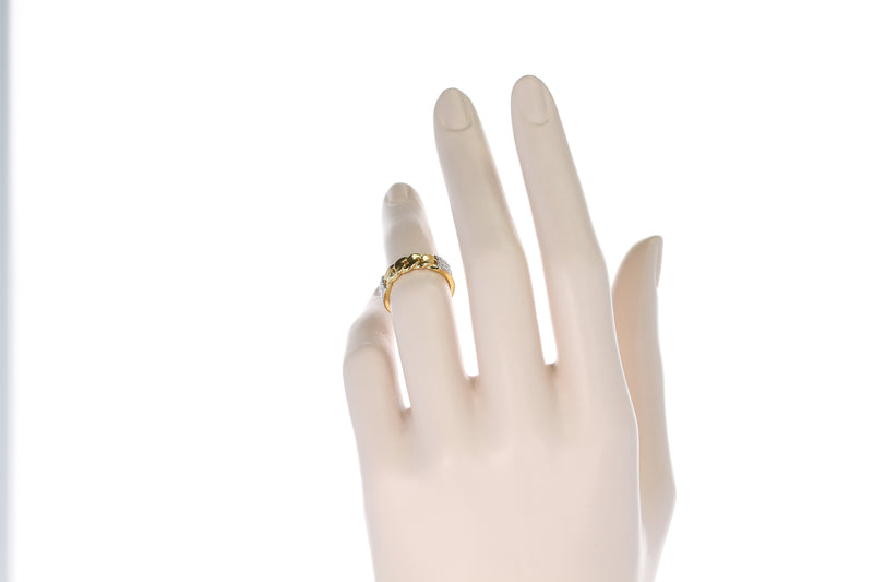 Yellow Gold Knot Ring with Diamonds, 14K