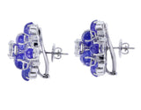 Tanzanite Floral Earrings with Mixed Cut Diamonds